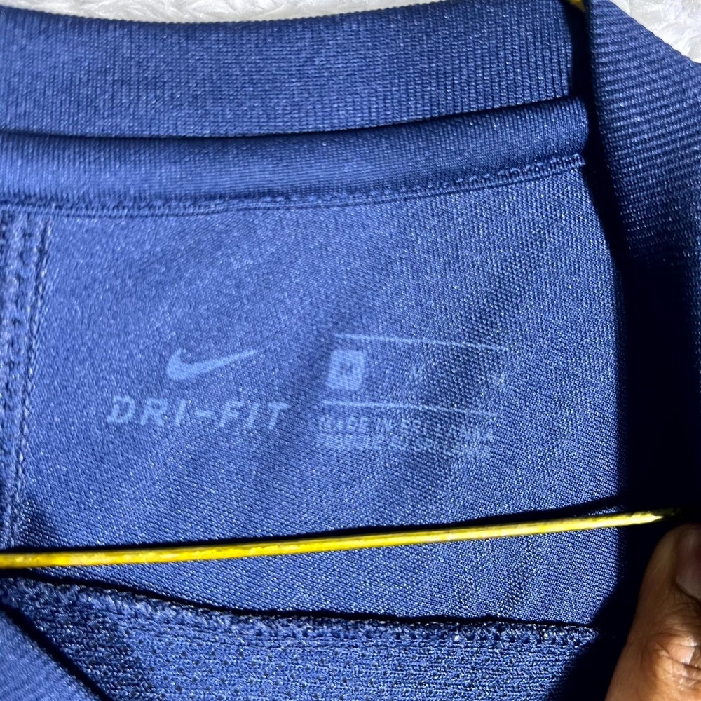 Nike Dri Fit Strike 2 Soccer Jersey Mens Medium Blue Raglan Sleeve Mesh‎ #93 - Picture 7 of 10